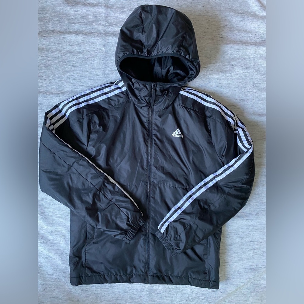 Adidas Men’s Black Jacket with White Accents size S